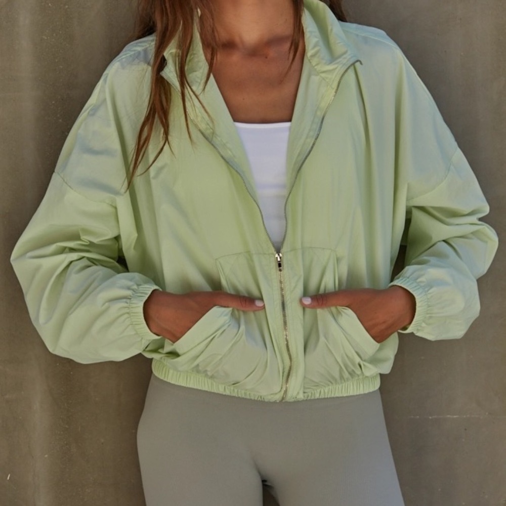 Nylon Zip Up Jacket Top